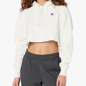 Champion Ivory Cropped Hoodie